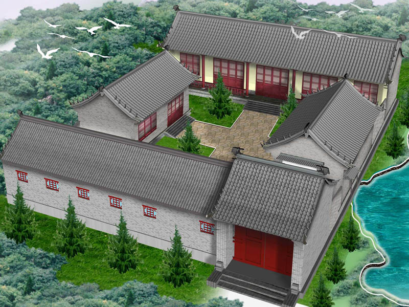 中式設計四合院-古建牌坊、門樓效果圖四合院