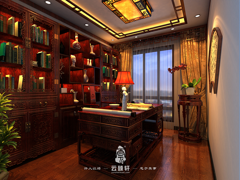 封閉型中式書房裝修效果圖