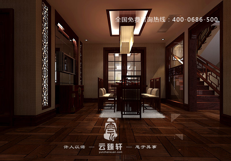 中式餐廳的裝修效果圖