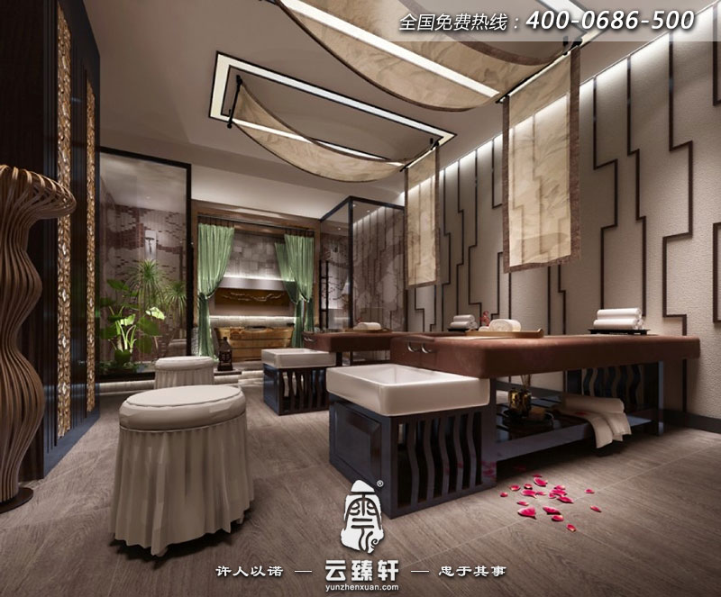 SPA養(yǎng)生會所的普通房間的裝修效果圖