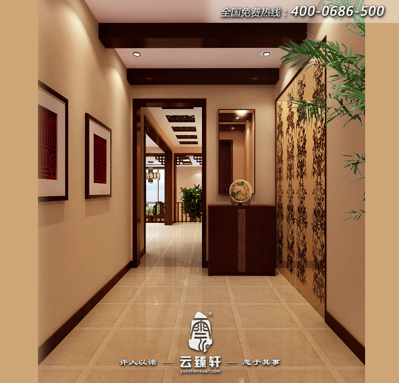 門廳的玄關(guān)裝飾看似簡約
