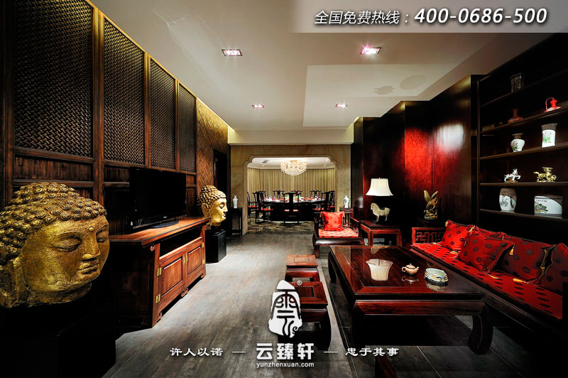 中式餐廳設(shè)計效果圖休息室效果圖