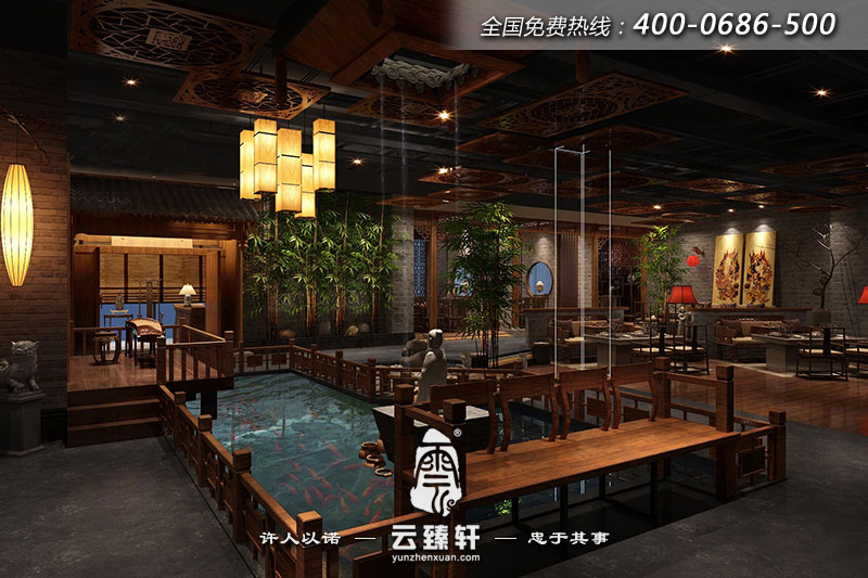 中式餐廳內(nèi)部設(shè)計(jì)與布局效果圖