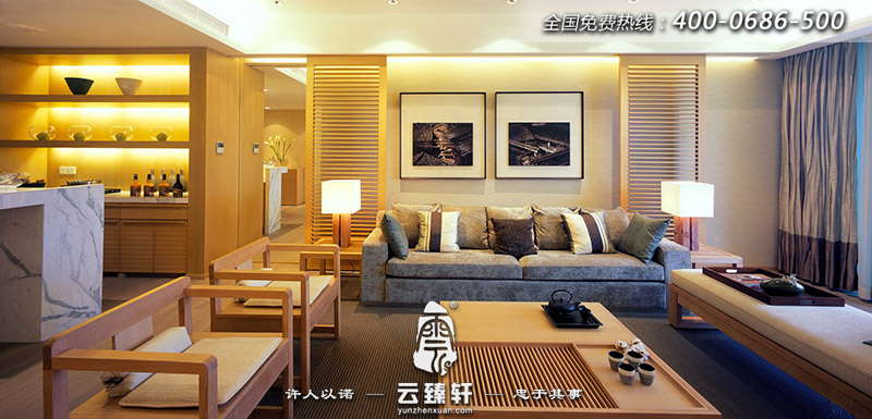 新中式禪意客廳效果圖