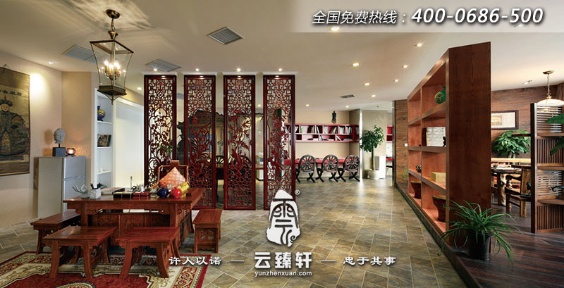 中式辦公室大廳設計效果圖