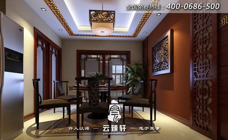 中式現(xiàn)代簡約餐廳效果圖