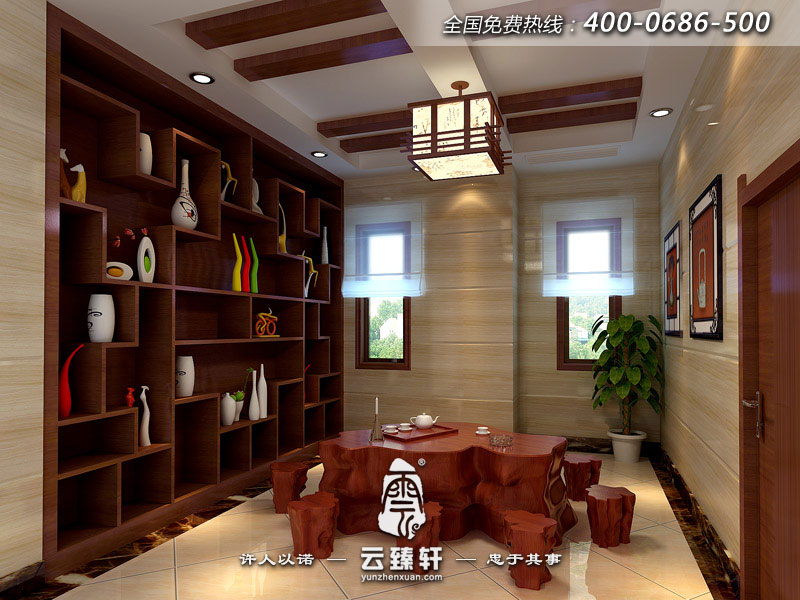 現(xiàn)代中式設(shè)計茶室圖片