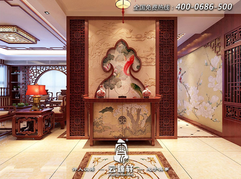 中式客廳玄關(guān)風(fēng)水效果圖