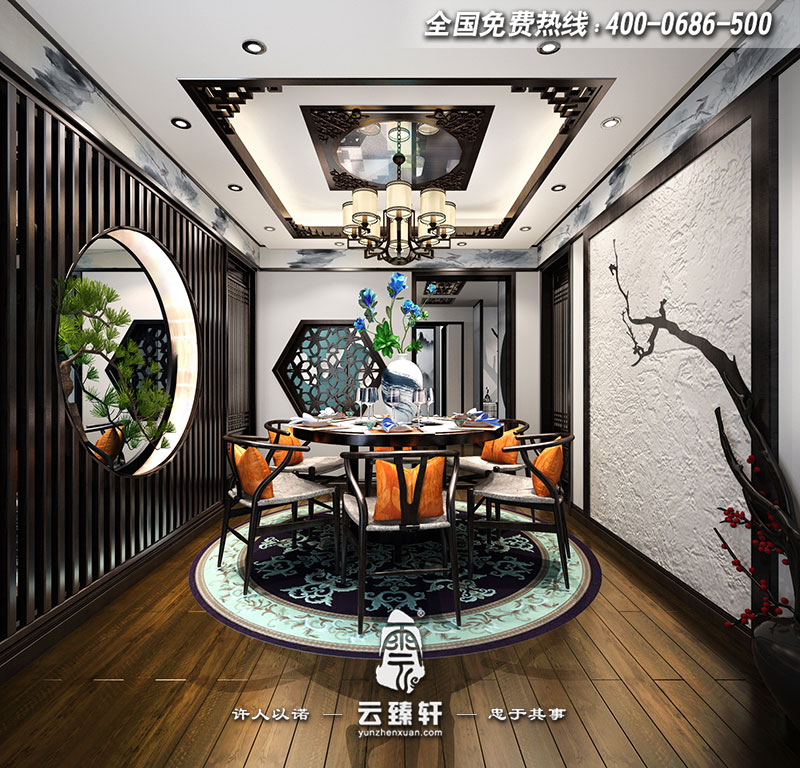 新中式風(fēng)格餐廳設(shè)計(jì)效果圖