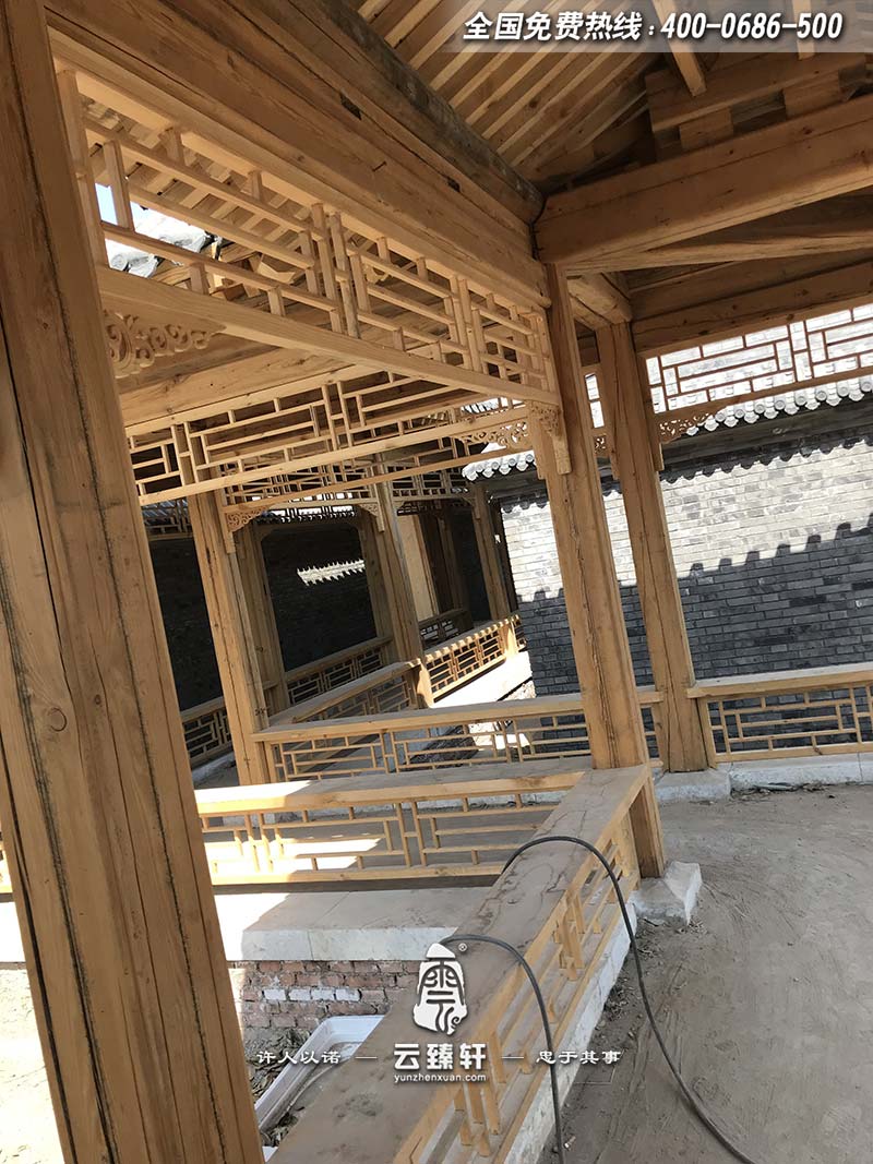 四合院院內(nèi)走廊施工現(xiàn)場圖