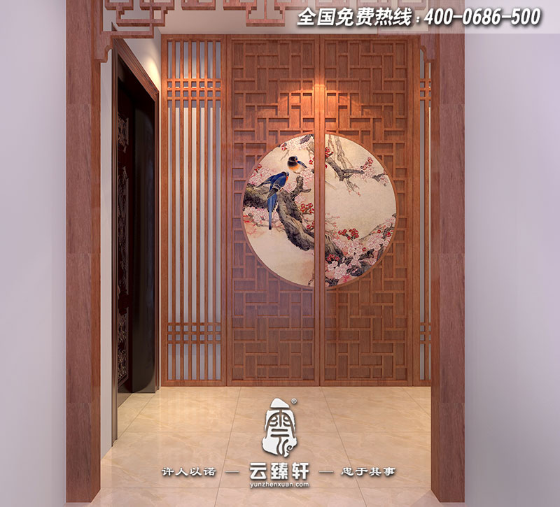 中式家裝玄關設計效果圖