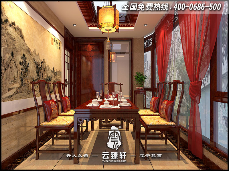 中式設(shè)計餐廳效果圖